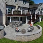 custom patio with built-in grill