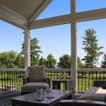 interior of screened-in timbertech porch