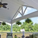 porch with trex island mist composite deck