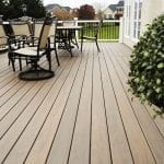 neutral-colored house with pecan-colored deck