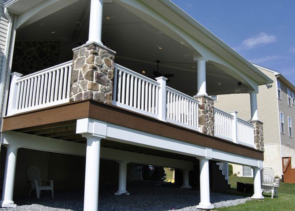 two story covered deck