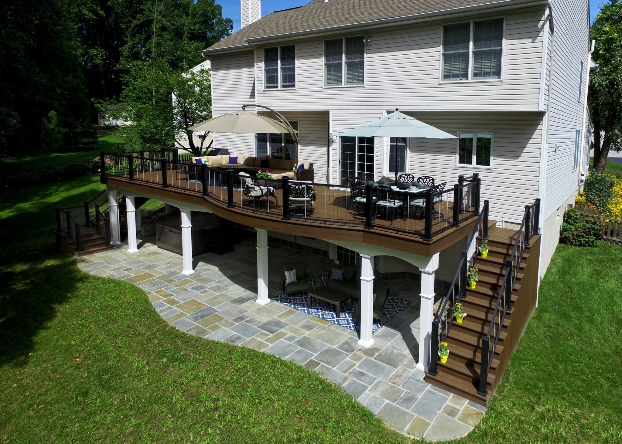 two story covered deck