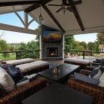 Parham Timbertech Porch with lighting and fireplace