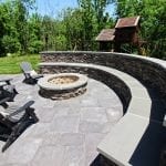 Belles - Stone stitting wall and fire pit