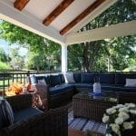 Tomlin - Timbertech Antigua gold deck and porch with barnwood - Sitting area