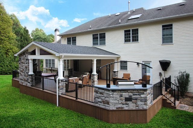 Custom TimberTech Pecan Deck / Porch - Newtown Square, PA | 1080 Sq Ft ...