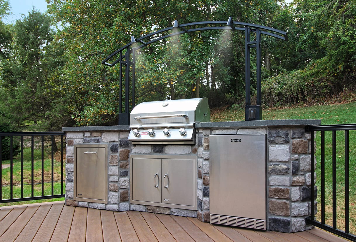 deck with outdoor kitchen