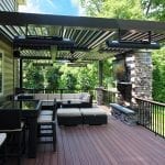 Puchtler - fiberon deck and Arcadia pergola with fireplace