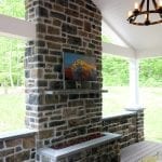 Arjan Timbertech Deck and porch with fire feature