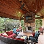 Beck - TimberTech deck and porch with fireplace