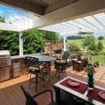 Drum - TimberTech Deck and pergola with fire featue and kitchen