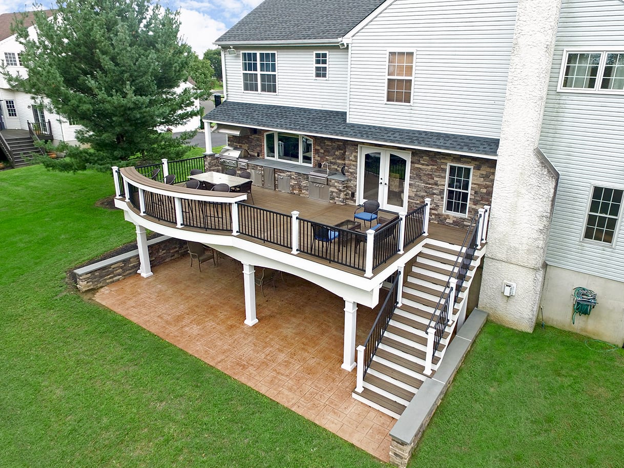 Custom Chocko Trex Deck Concrete Patio In North Whales Pa 