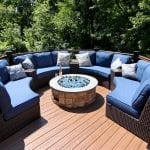 Gallagher - Timbertech antique palm deck with gas fire pit