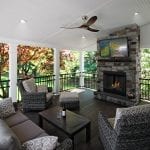 Houp - TimberTech porch with fireplace
