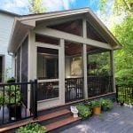 Two tier TimberTech amazon mist deck and porch installation
