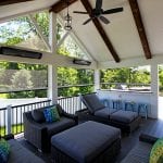 Shah - TimberTech deck and phantom screened porch with heaters