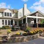 Custom Mocha TimberTech Barnwood Covered Porch with columns Garnet Valley, PA