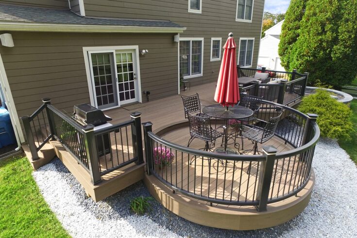 Custom Pecan TimberTech Deck / Stamped Concrete Patio – West Chester, PA