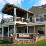 Spiced Rum custom deck and porch with patio and fire feature in downingtown pa