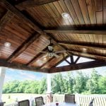 Spiced Rum custom deck and porch with patio and stone fire feature in downingtown pa