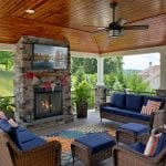 Kielinski - timbertech silver maple deck and porch with pinewood ceiling