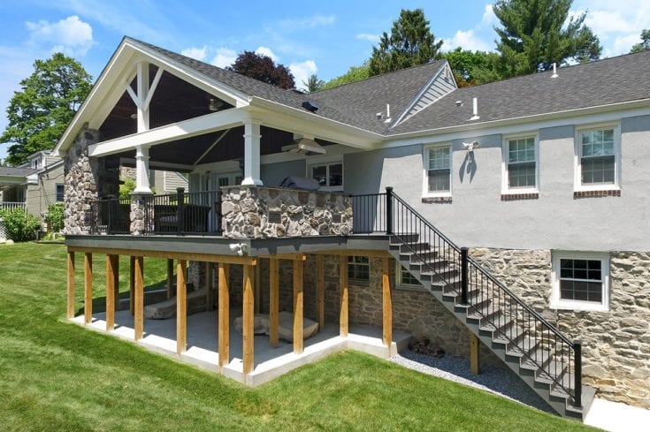 Custom Amazon Mist TimberTech Deck / Heritage Porch – Bryn Mawr, PA