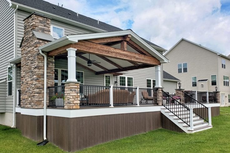 Custom Mocha TimberTech Deck / Barnwood Porch – West Chester, PA