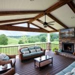 Osifat - timbertech mocha deck and porch with barnwood and pvc ceiling