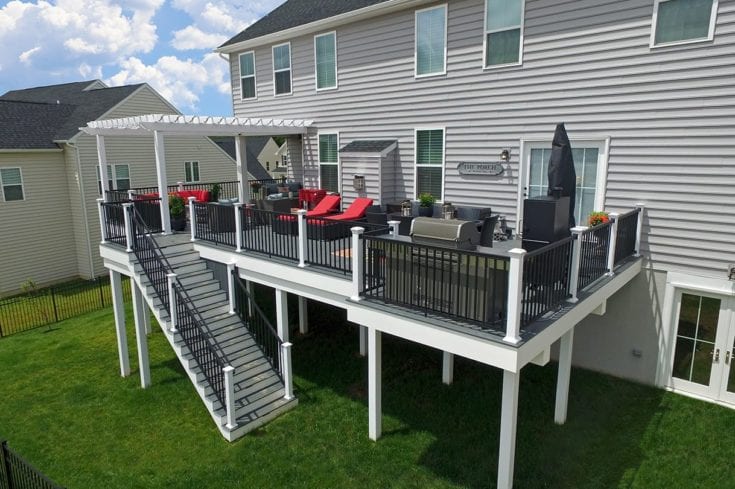 Custom Amazon Mist TimberTech Deck / Pergola – Downingtown, PA