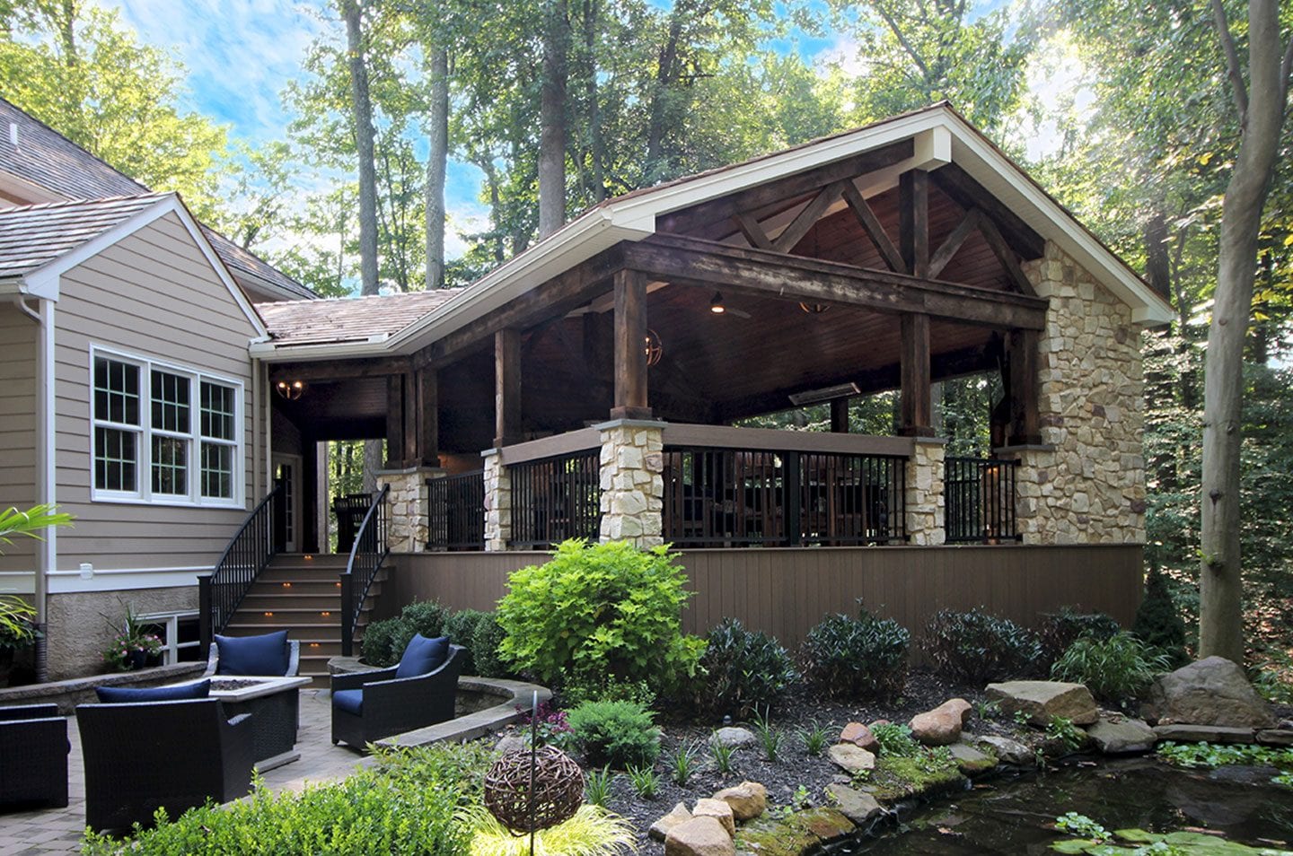 rustic covered porch project