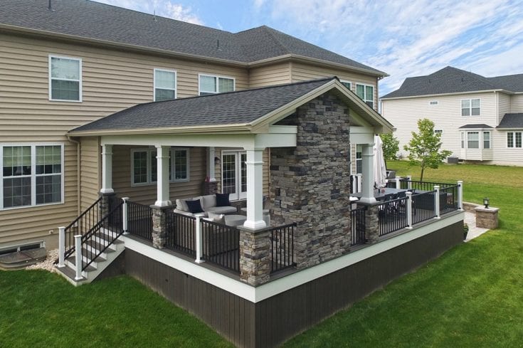 Custom Espresso TimberTech Deck / Barnwood Porch – Lansdale, PA