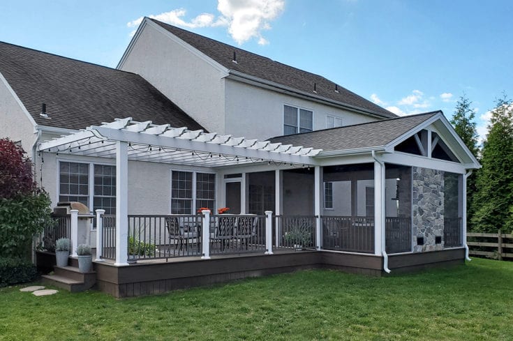 Custom Mocha TimberTech Deck / Screened Porch – West Chester, PA