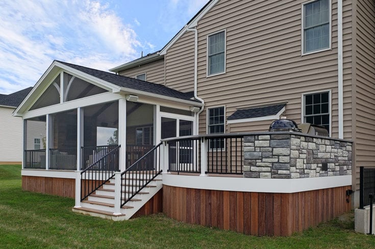 Custom Cumaru Hardwood Deck / Screened Barnwood Porch – Yardley, PA