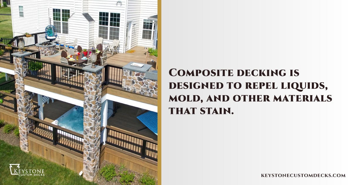 composite decking is designed to repel liquids and mold