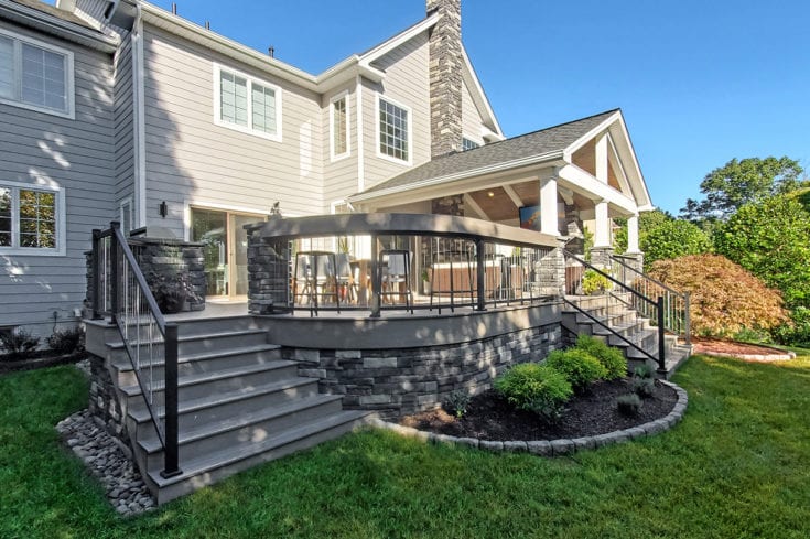Modern Heritage Porch / TimberTech Ashwood Deck – Phoenixville, PA