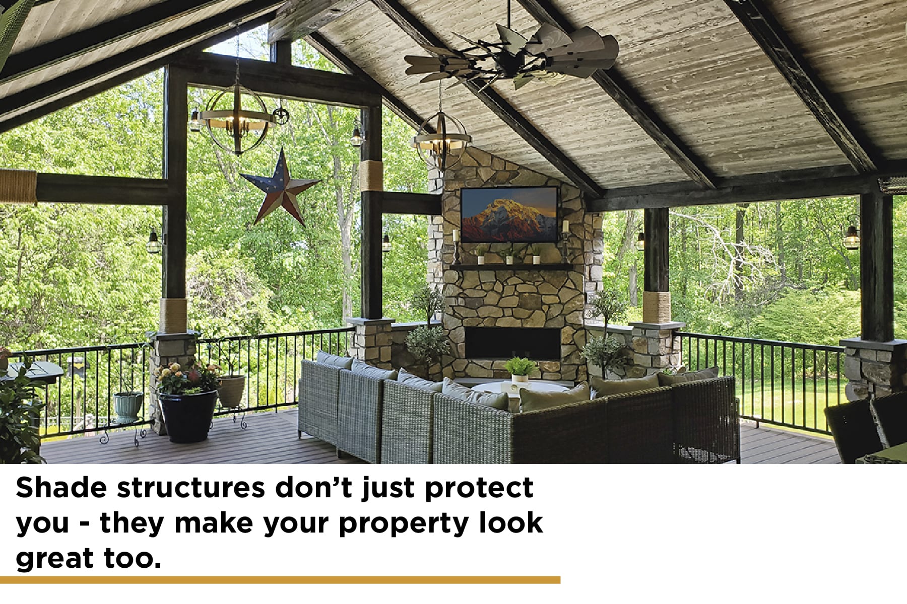 shade structures protect your deck and make your property look great