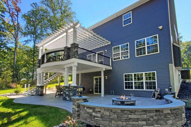 Ashwood TimberTech Deck / Stamped Concrete Patio – Elizabethtown, PA