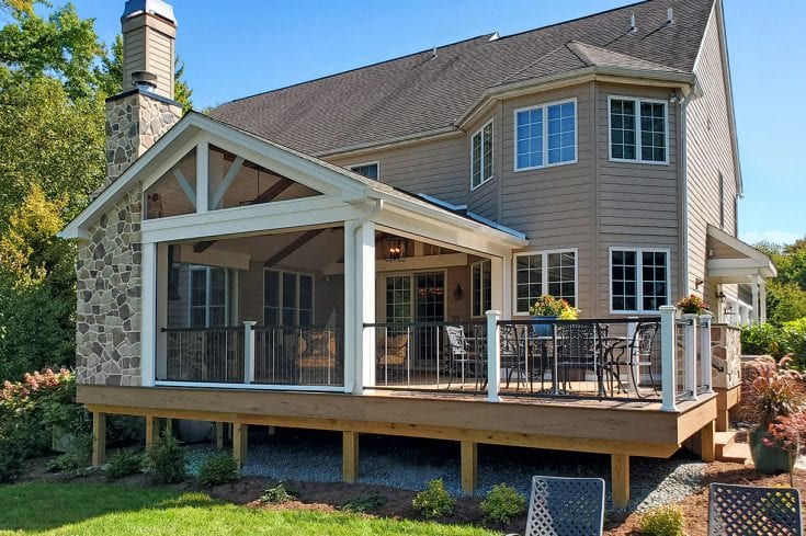 Barnwood Porch / TimberTech Tigerwood Deck – West Chester, PA