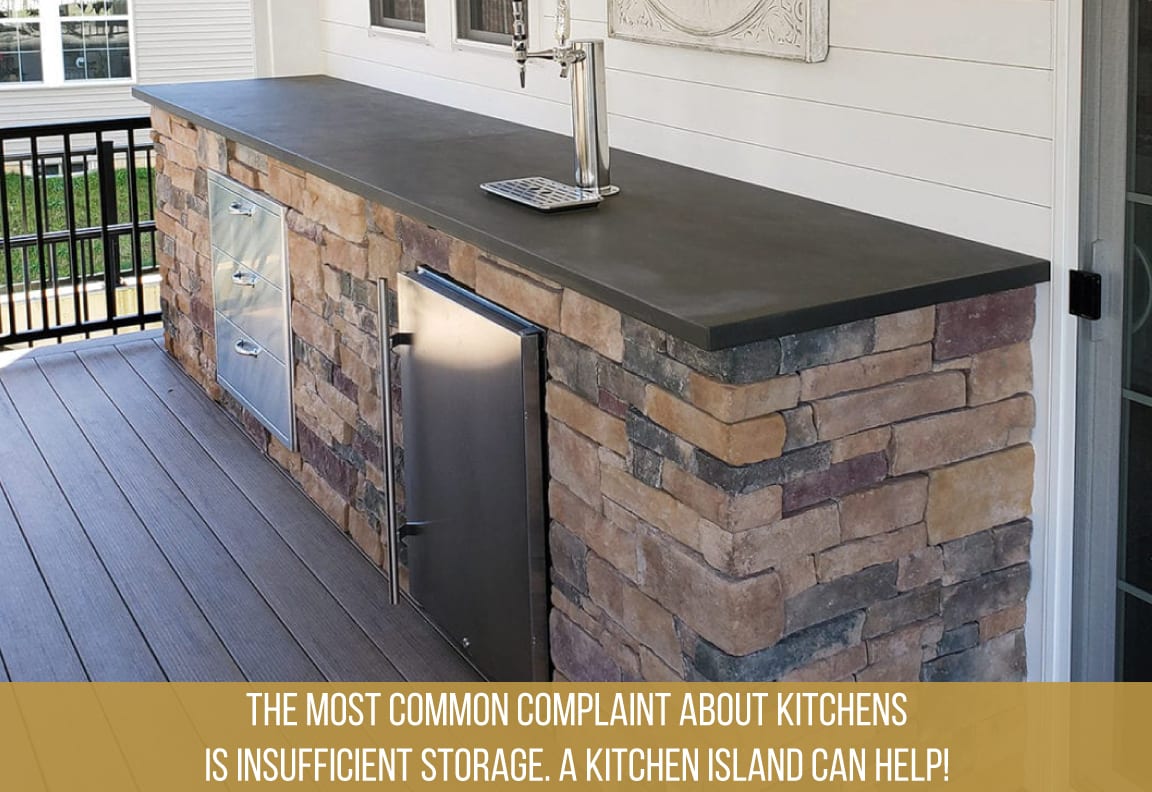 a kitchen island creates enough space for your outdoor kitchen