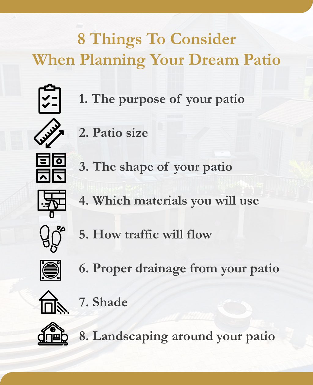 things to consider when planning a patio