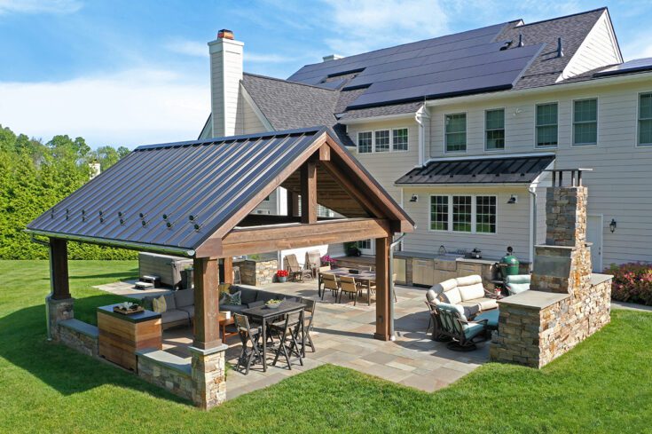 Standing Seam Barnwood Pavilion /  Flagstone Patio – Chester Springs, PA