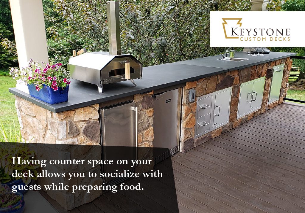 Having a counter on your deck allows you to socialize with guests