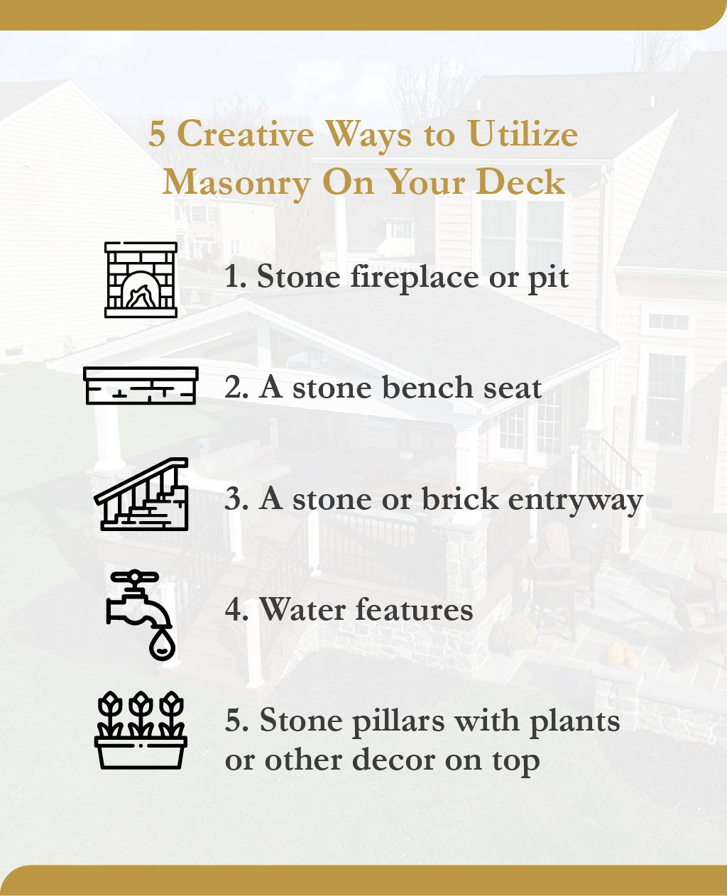 creative ways to utilize masonry on your deck