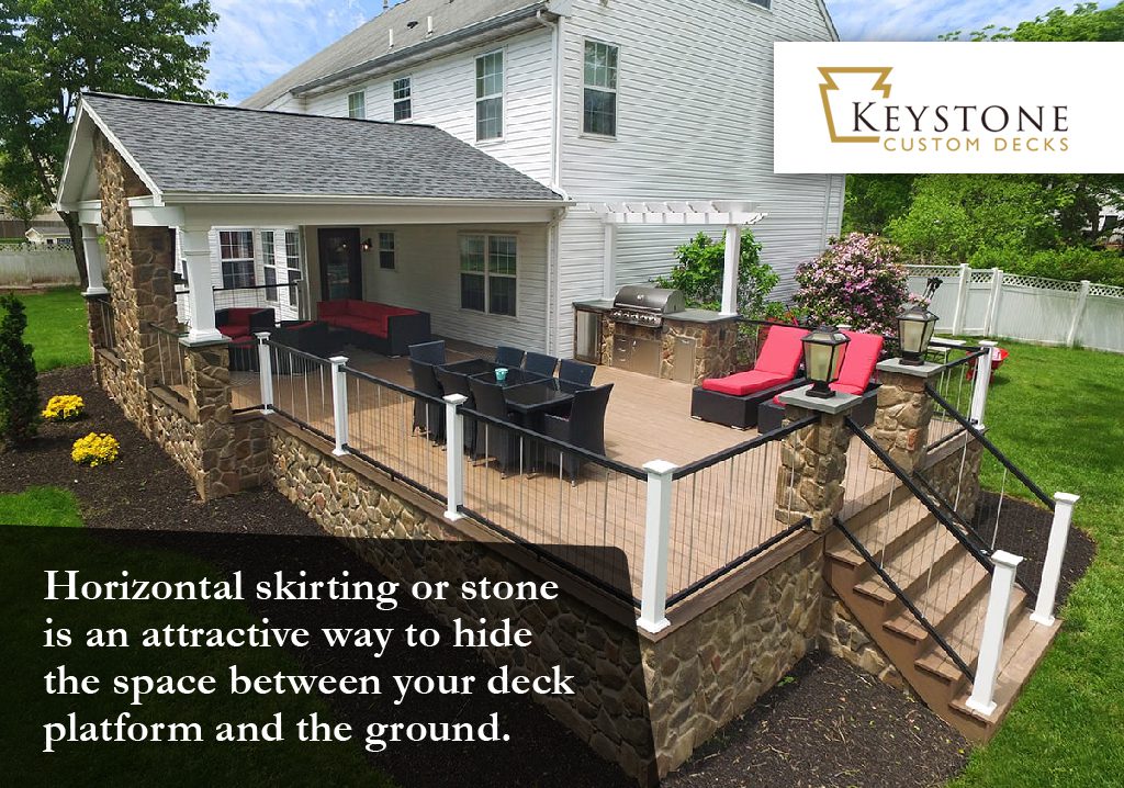 horizontal deck skirting gives a modern look to your deck