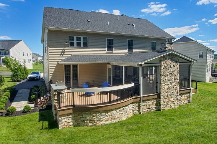 Stonework Porch / TimberTech Deck – West Chester, PA
