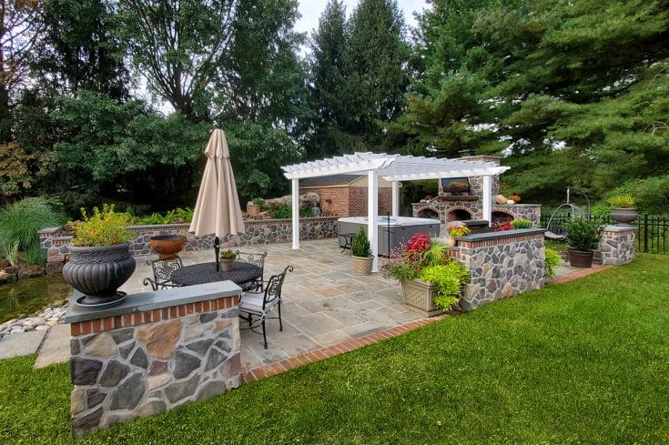 Water Feature Patio / Spa Pergola – Yardley, PA