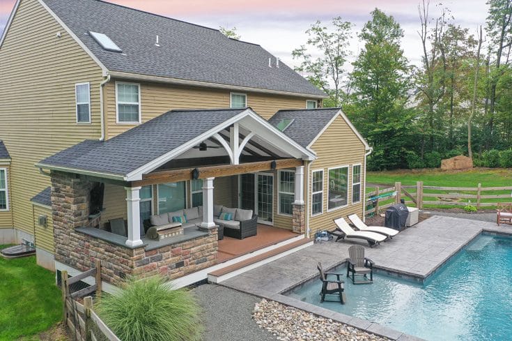 Farm House Pool Side Porch / TimberTech Deck – Morgantown, PA