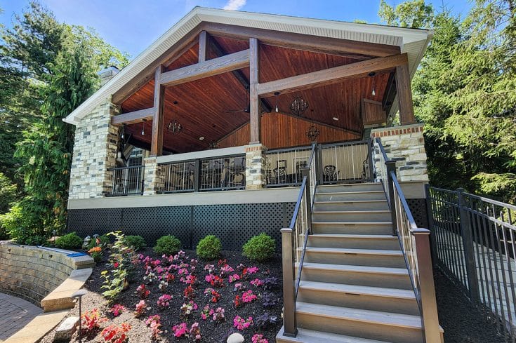 Heritage Modern Farm House Porch / Ashwood TimberTech Deck – Lafayette Hill, PA