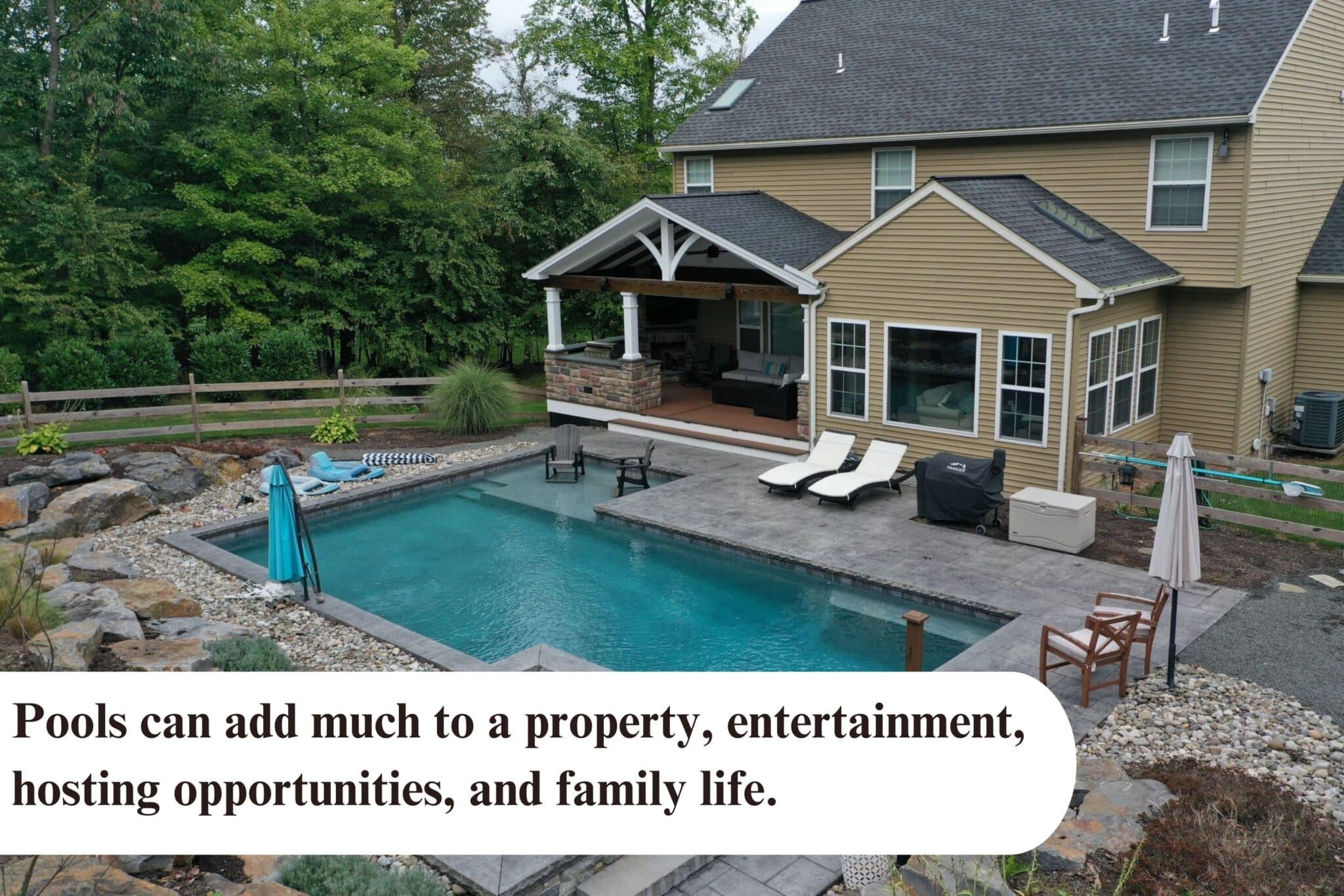 Pools add much to a property