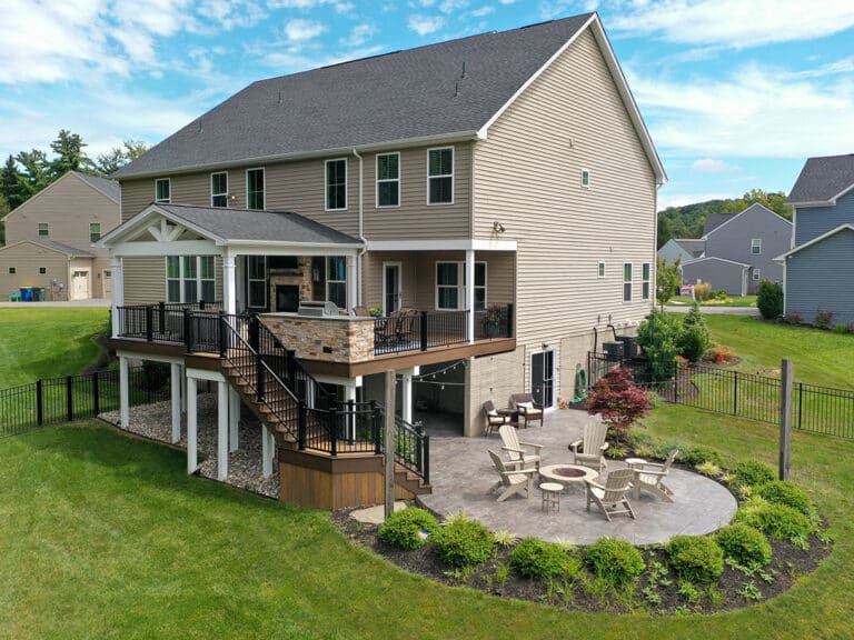 Modern Farm House Porch & TimberTech Deck - 917 Sq Ft